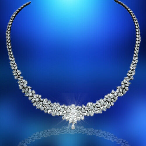 diamond necklace. 20.12 carats of round, pear and marquise shape diamonds 18 k