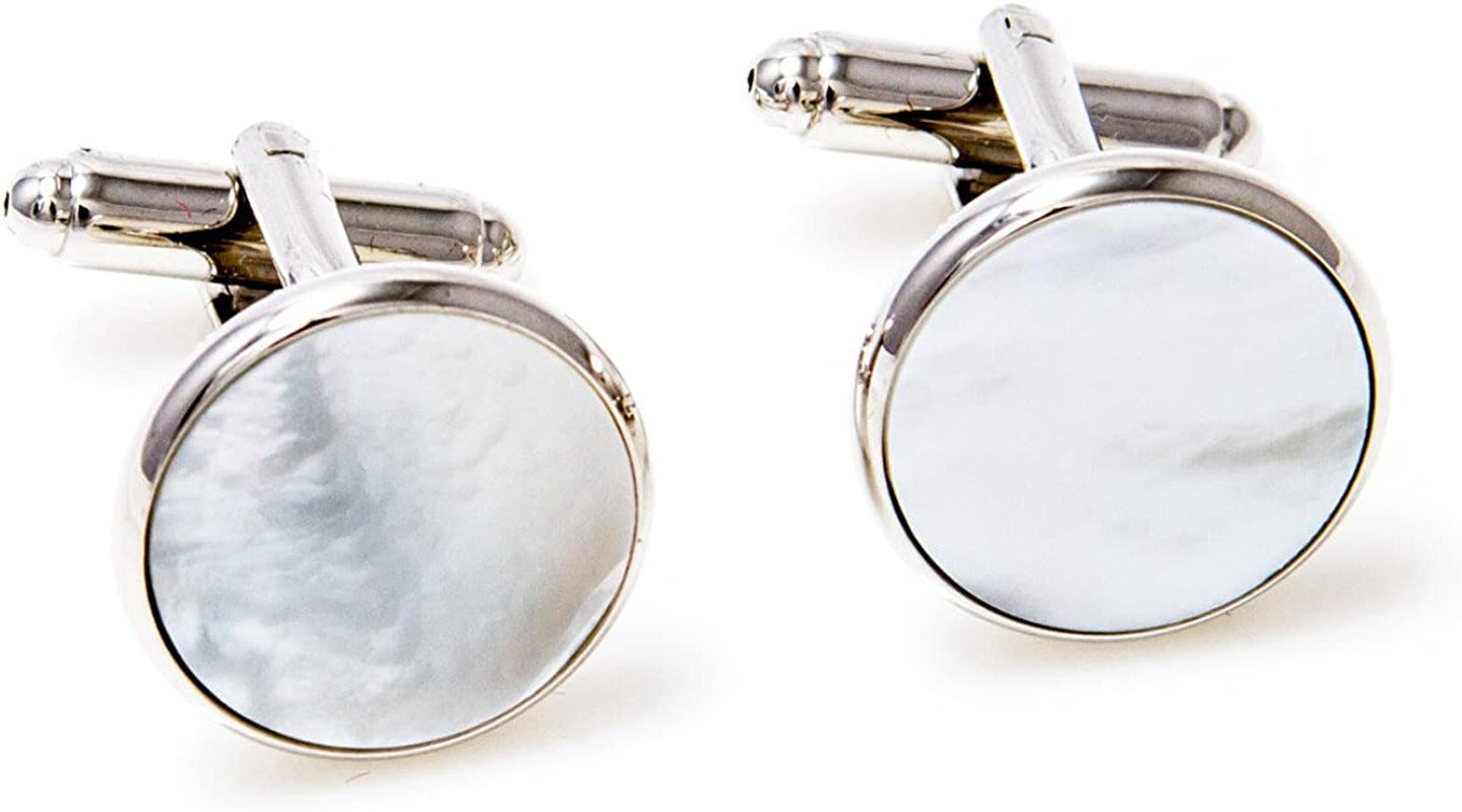 Mother of Pearl Cufflinks and Studs Tuxedo Set in a Presentation Gift Box & Poli