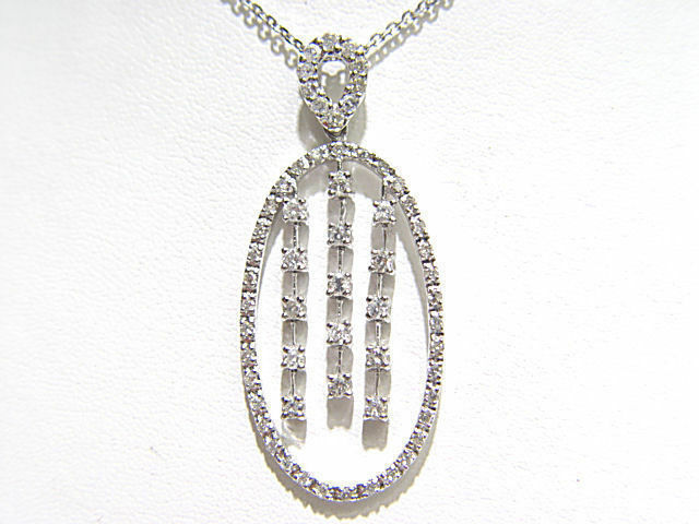 .87 CT F VS1 DIAMOND ROUND SHAPE OVAL PENDANT