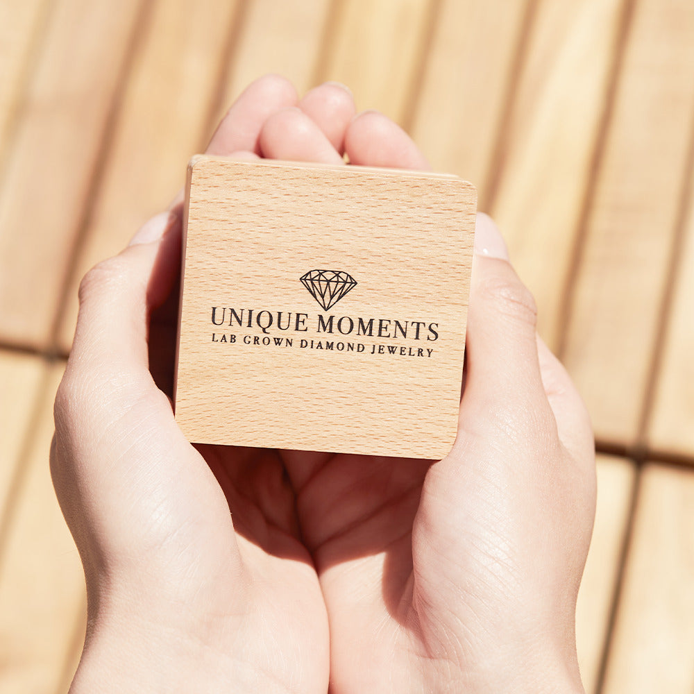 Unique Moments 1 Ct Lab Grown Diamond round Engagement Ring in 14K Yellow Gold (