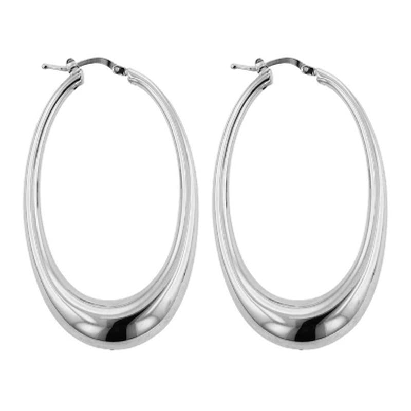 Italian Sterling Tear Drop Hoop Ears