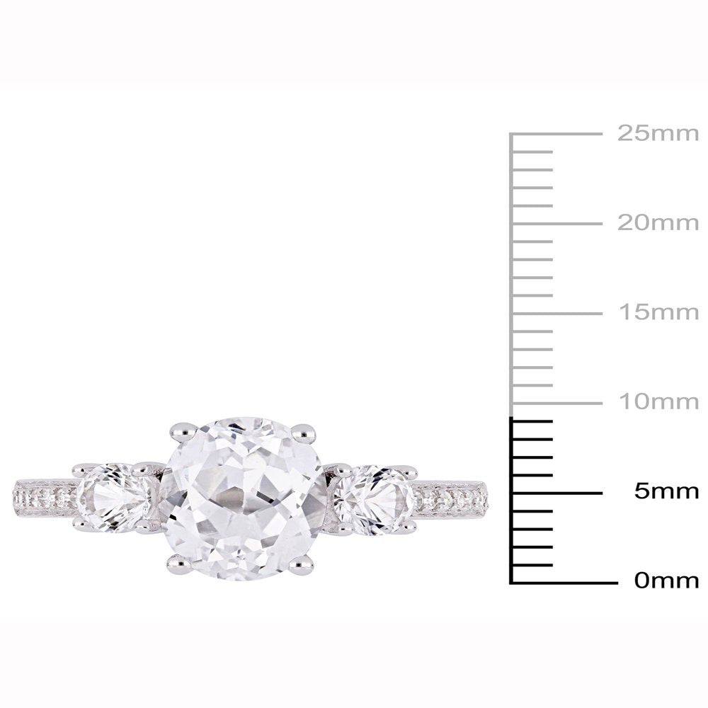 3-5/8 Carat T.G.W. Created White Sapphire and Diamond-Accent 10Kt White Gold Thr