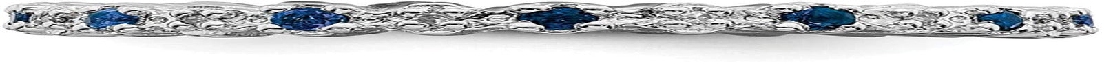 Solid 925 Sterling Silver Stackable Created Sapphire Blue September Gemstone and