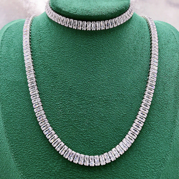 Women'S European and American Luxury Jewelry Full Diamond Necklace