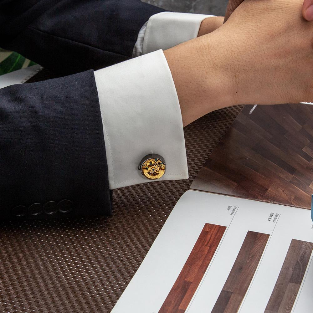 Jewelry Shirts Cufflinks for Men'S Brand Watch Movement Mechanical Big Cuff