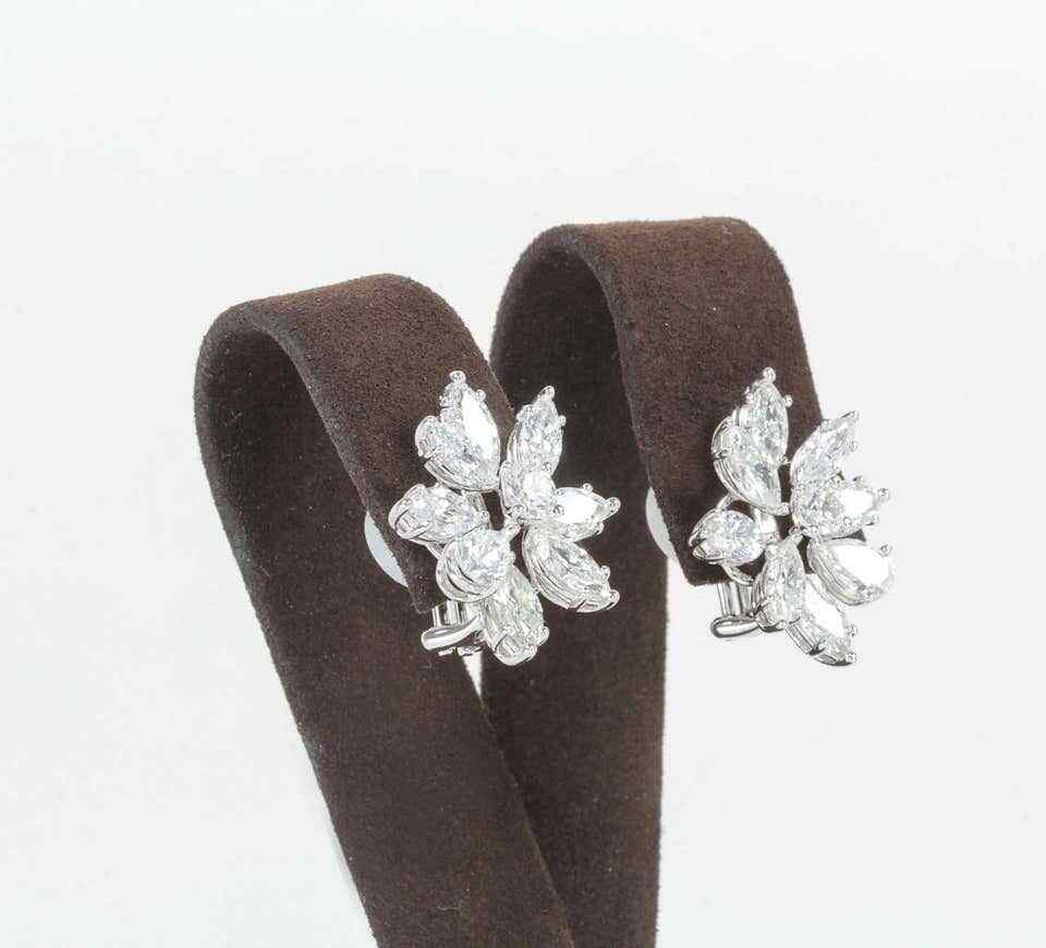 Classic Diamond Gold Cluster Earrings