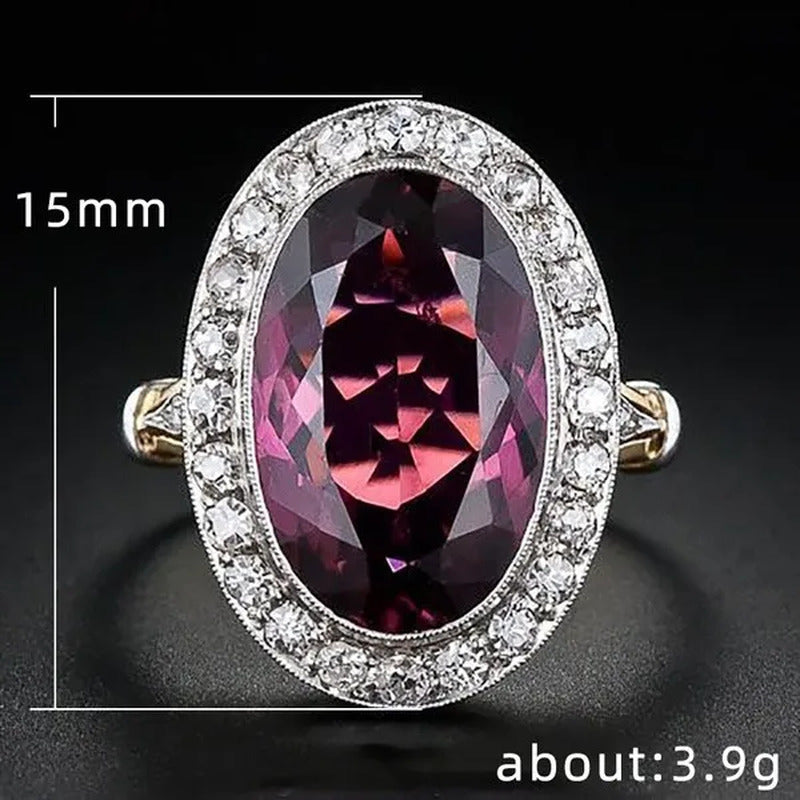 New Vintage Silver Garnet Ruby Rings Ladies 2022 Boho Fashion Personality Valent