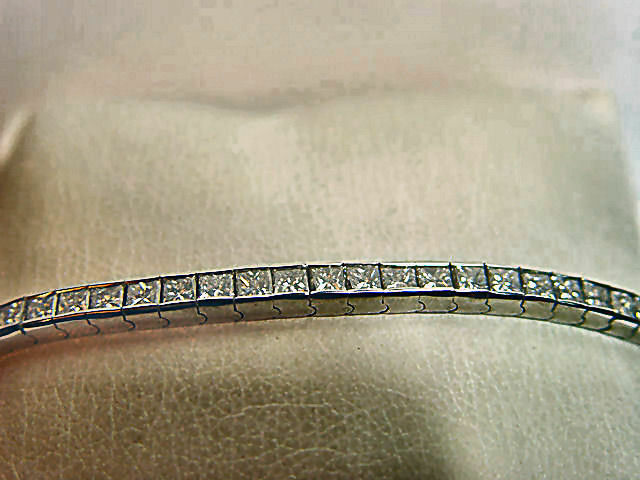 12.15 CT PRINCESS SHAPE DIAMOND 50 DIAMOND CHANNEL SET TENNIS DIAMOND BRACELET