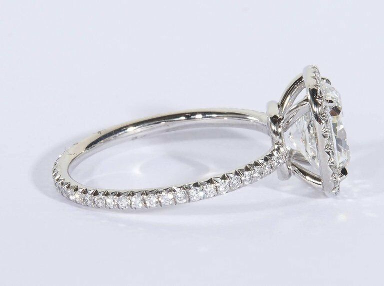GIA 3 Carat Cushion Cut Engagement Ring GIA Certified G color VS2 clarity