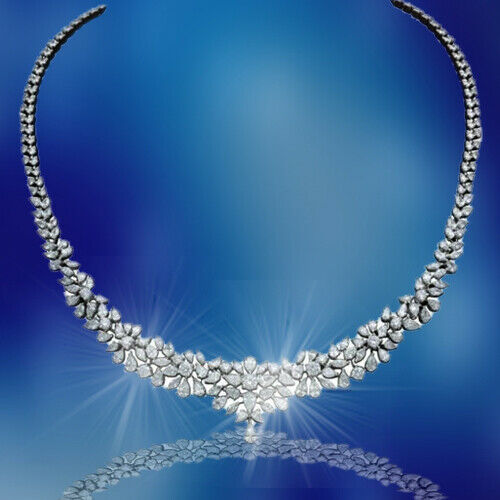 diamond necklace. 20.12 carats of round, pear and marquise shape diamonds 18 k