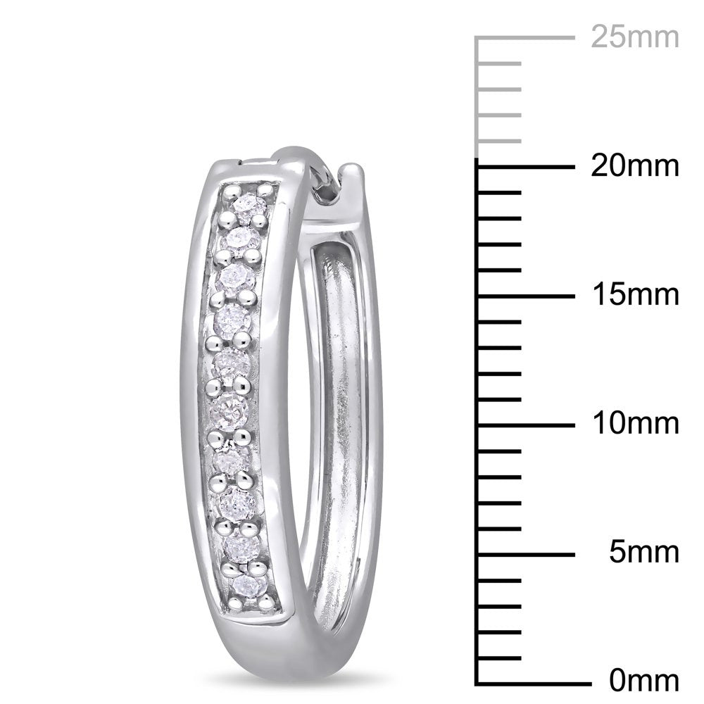 Women'S 1/3 Carat T.W. Diamond Huggie Hoop Earrings in Sterling Silver