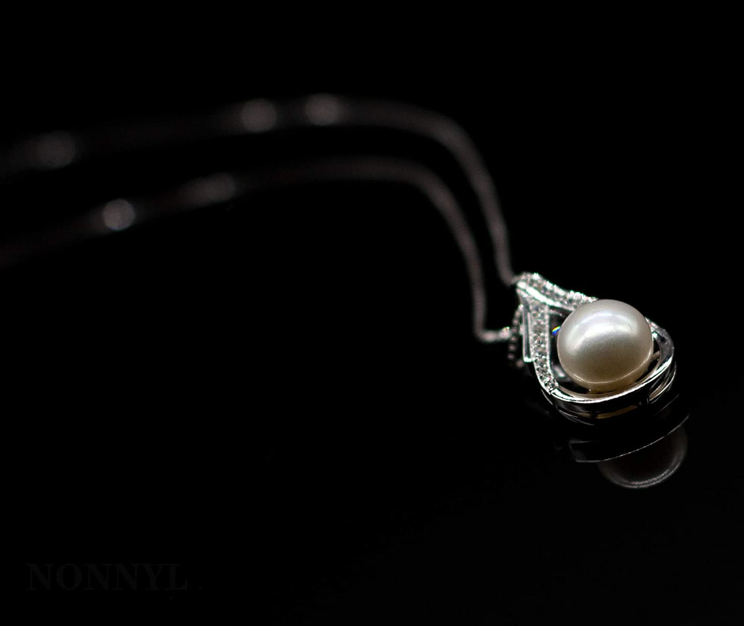 Freshwater Cultured White Real Pearl Pendant Necklaces for Women, Christmas Gift