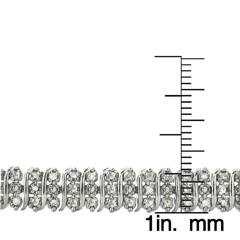 1.00Ct TDW Diamond S Pattern Tennis Bracelet