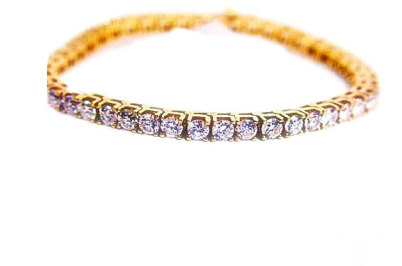 ROUND BRILLIANT CUT DIAMOND TENNIS BRACELET 4 PRONGS