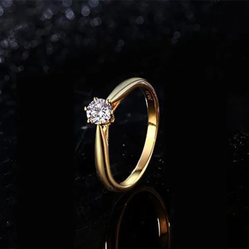 Classic Wedding Rings for Women Forever Simple Six Claws Zirconia Fashion Solita