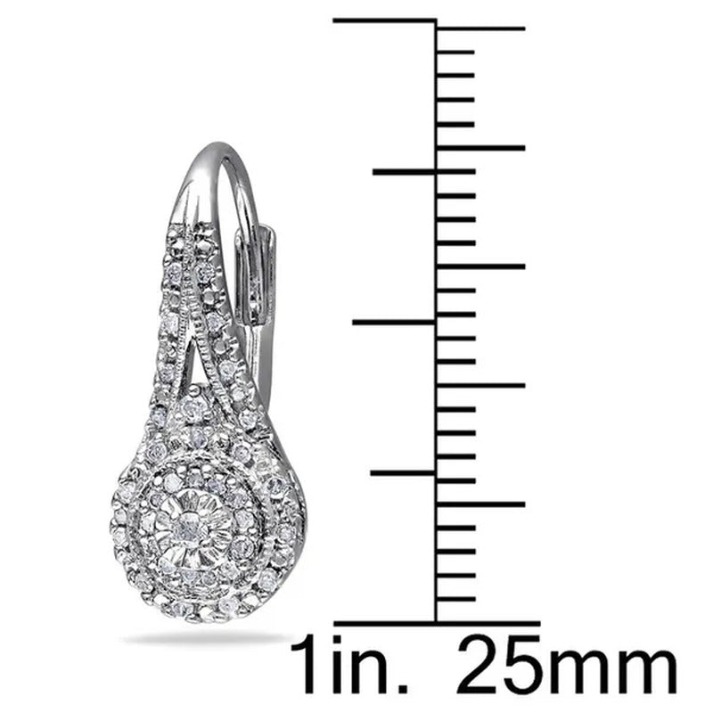 Women Elegant 925 Sterling Silver Paved round Cut Diamond Hoop Huggies Earrings