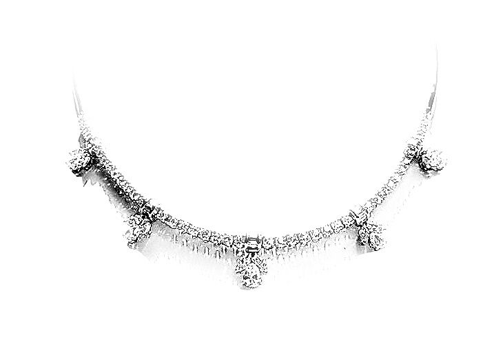 DIAMOND 40 ROUND BR 10 MARQUISE 5 PEAR 25 BAGUETTE SHAPE DIAMOND NECKLACE