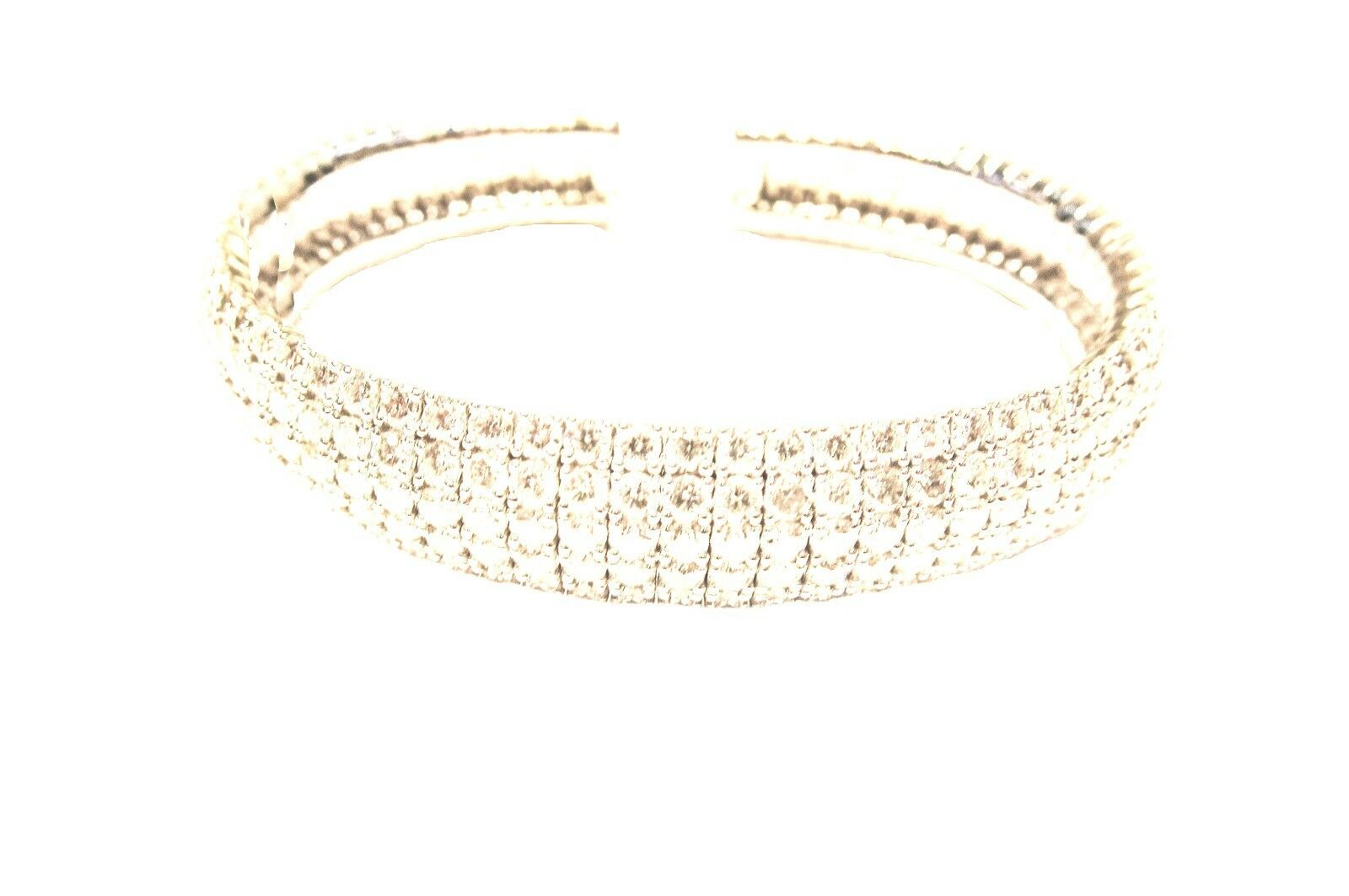 DIAMOND TOP SET CUFF BANGLE 5 ROW DIAMOND ROUND BRILLIANT BANGLE BRACELET