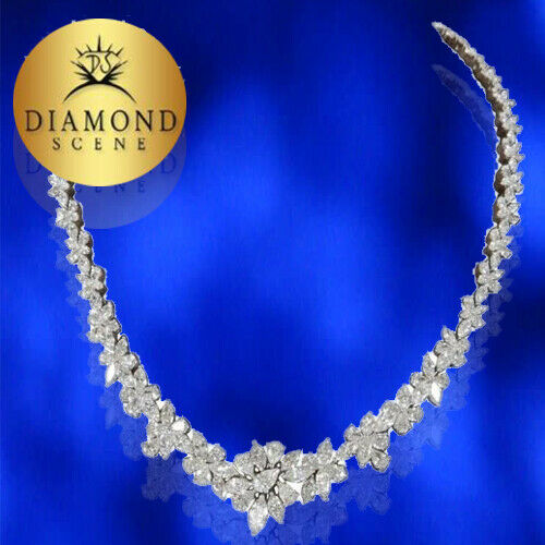 Elegant Diamond Necklace 28.05 carats of F/G color VS clarity diamond 18 k gold