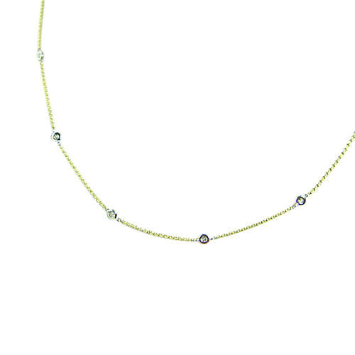 .50 CT DIAMOND BY YARD NECKLACE ROUND SHAPE BEZEL SET BY YARD NECKLACE 10 STONE
