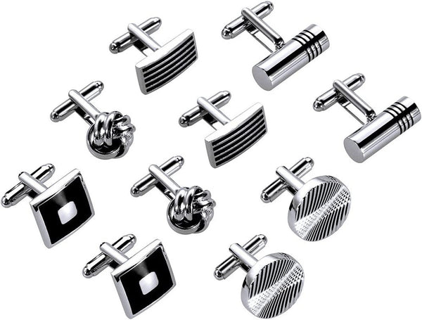 Men'S Cufflinks Cuff Links for Men, Stainless Steel Classic Tone Cufflinks Black