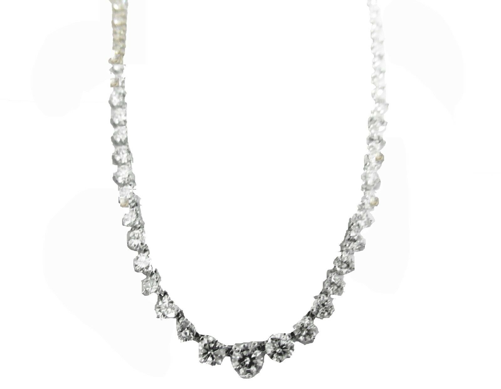 DIAMOND TENNIS NECKLACE CENTER STONE .50 CT THEN .40 CT GRADUATED TO BACK