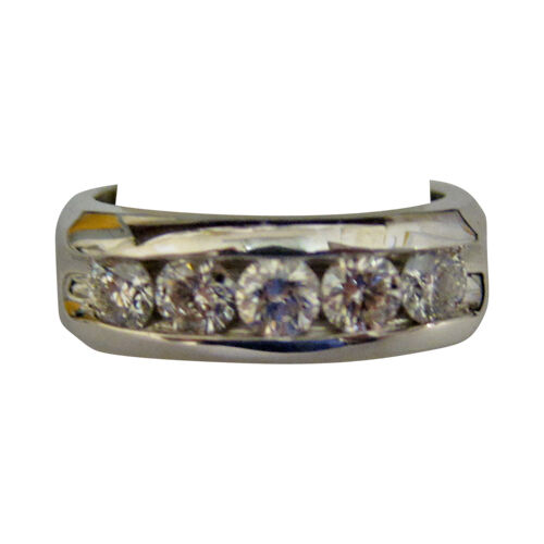 DIAMOND 5 STONE CHANNEL SET MENS BAND DIAMOND RING MEN'S MEN DIAMOND RING BAND