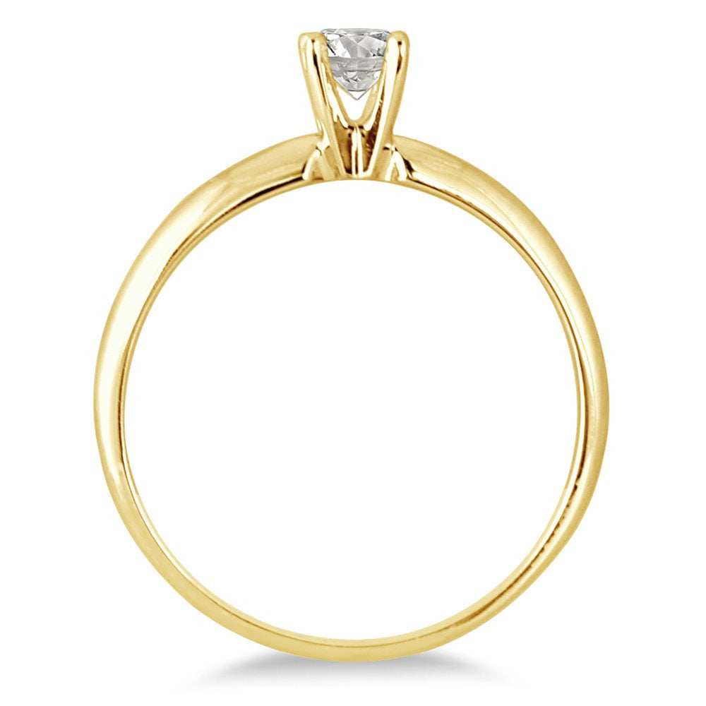 Women'S 1/4 Carat round Diamond Solitaire Ring in 14K Yellow Gold (J-K-L Color,