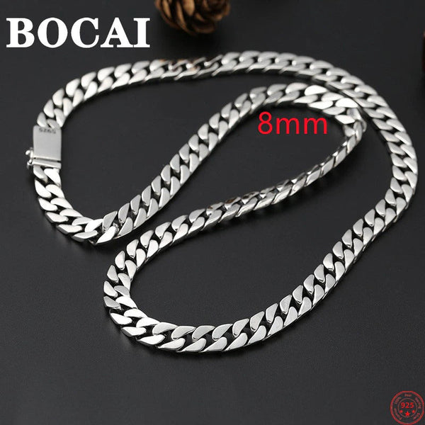 Trendy S925 Sterling Silver Necklace for Men Women 2022 New Simple 7Mm 8Mm\