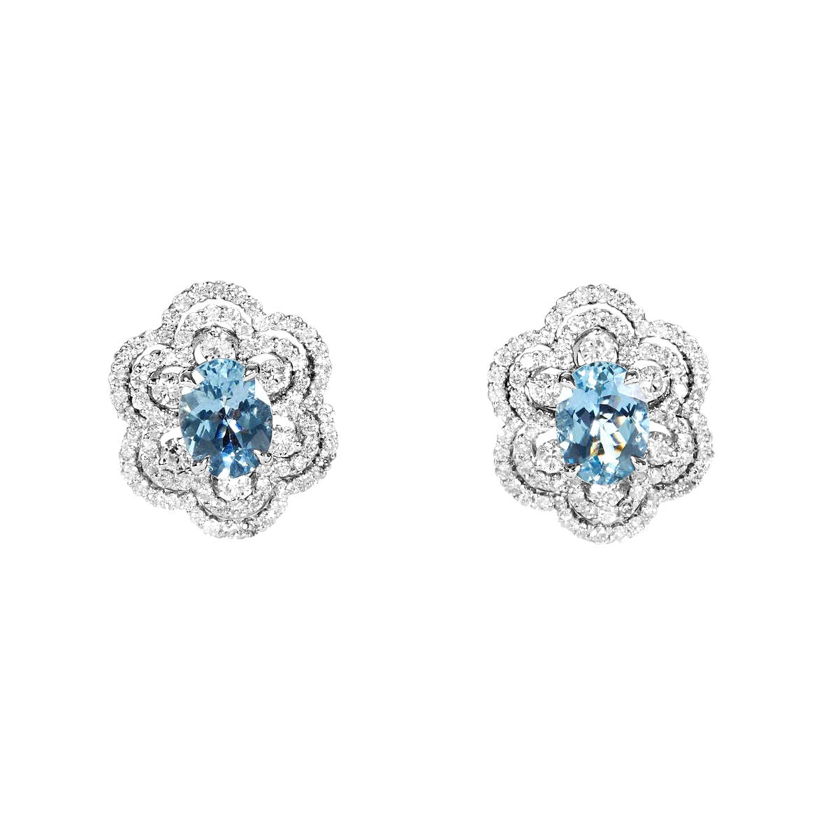 aquamarine diamond earring