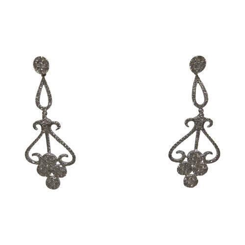 2.54 CT G COLOR VS1/2 CLARITY DIAMOND DANGLE STYLE ROUND BRILLIANT SHAPE EARRING