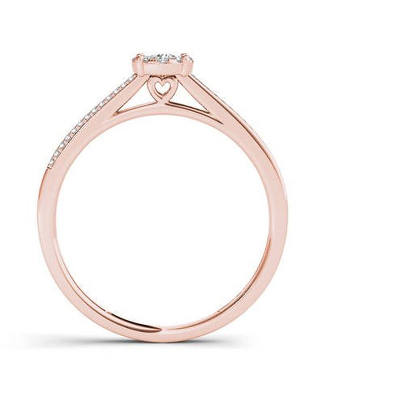 1/6 Carat T.W. Diamond 10Kt Rose Gold Cluster Engagement Ring