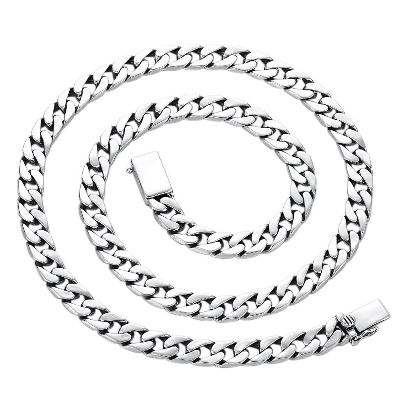 Trendy S925 Sterling Silver Necklace for Men Women 2022 New Simple 7Mm 8Mm\