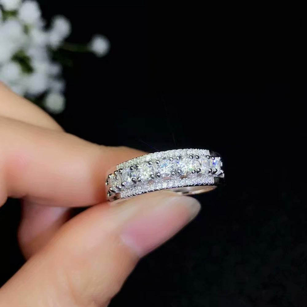 Moissanite Rings Beautiful Thread Rings 925 Sterling Silver Diamond Rings