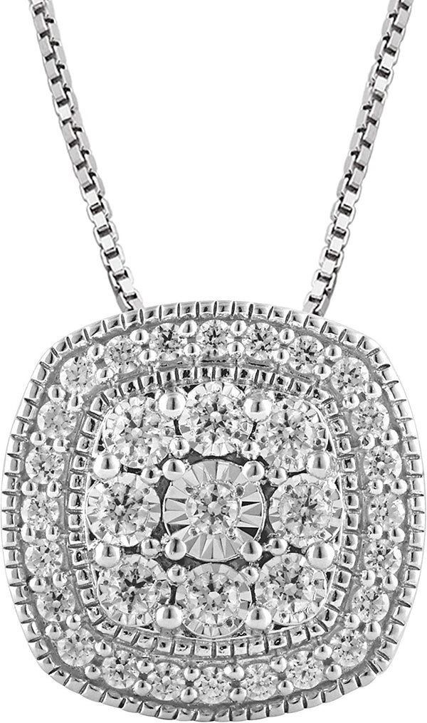 La4Ve Diamonds 1/2 Carat Diamond, 925 Sterling Silver Prong Set Round-Cut Diamon