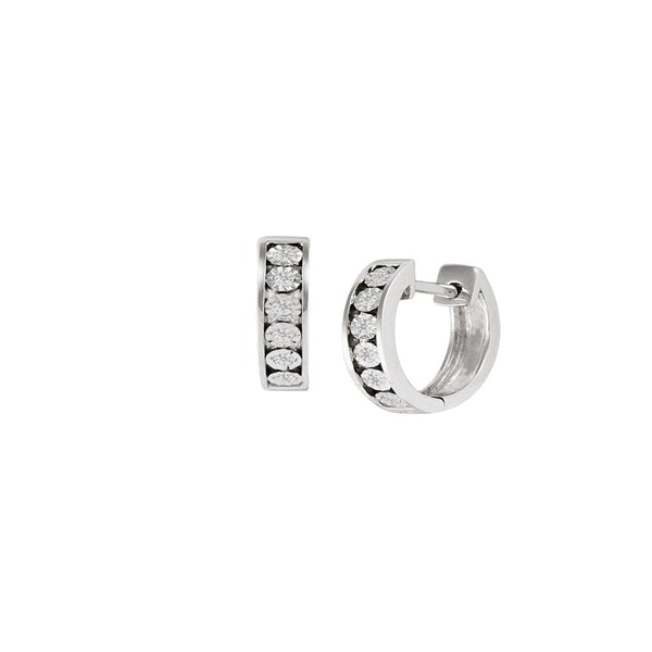 Women'S 1/10 Ct Diamond Hoop Earrings in Sterling Silver