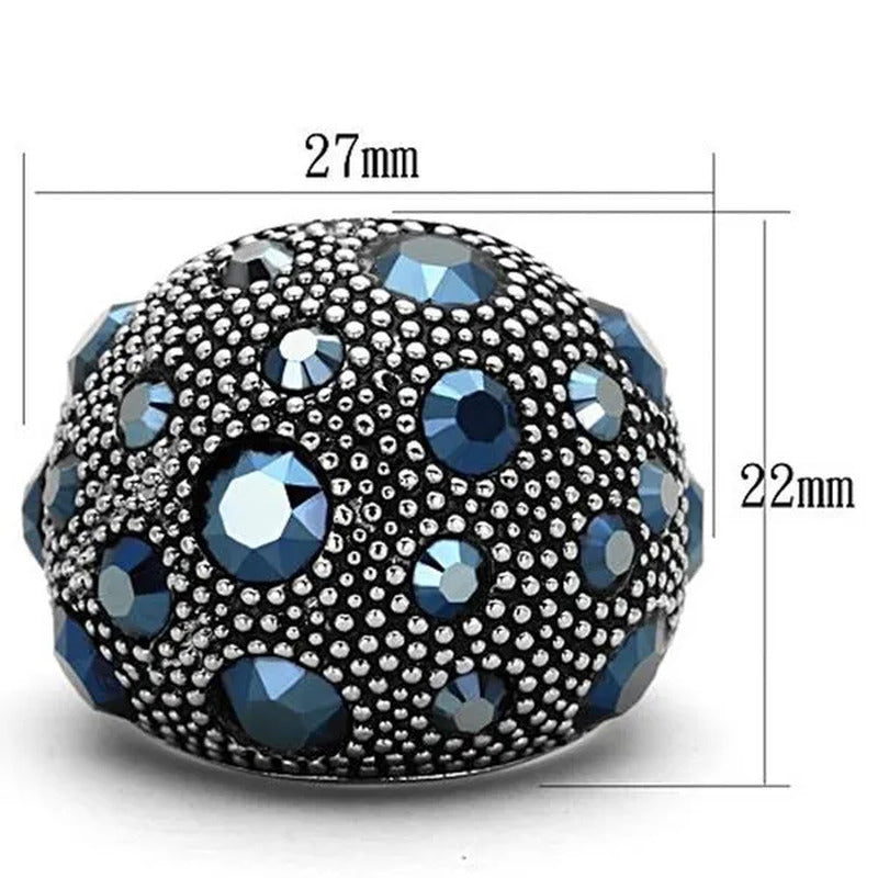 Women'S Stainless Steel 316 Montana 5.63 Carat Crystal Cocktail Fashion Ring Siz