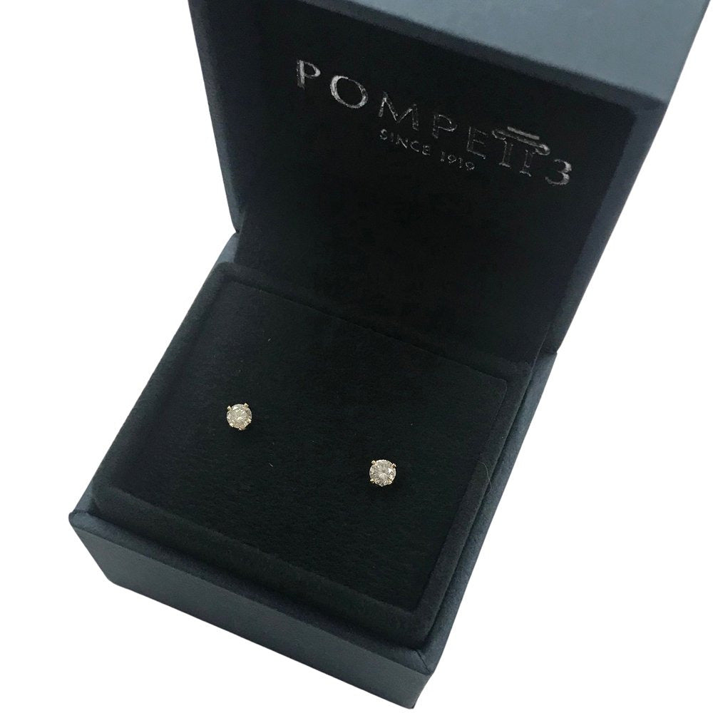 1/4 Carat Genuine Diamond Stud Earrings in 14K White Gold (I2-I3 Clarity, IJ Col