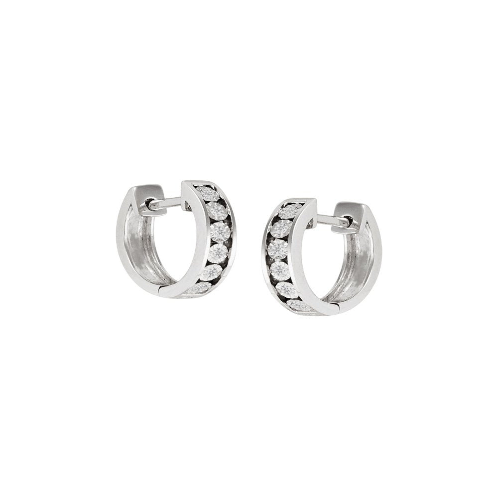 Women'S 1/10 Ct Diamond Hoop Earrings in Sterling Silver