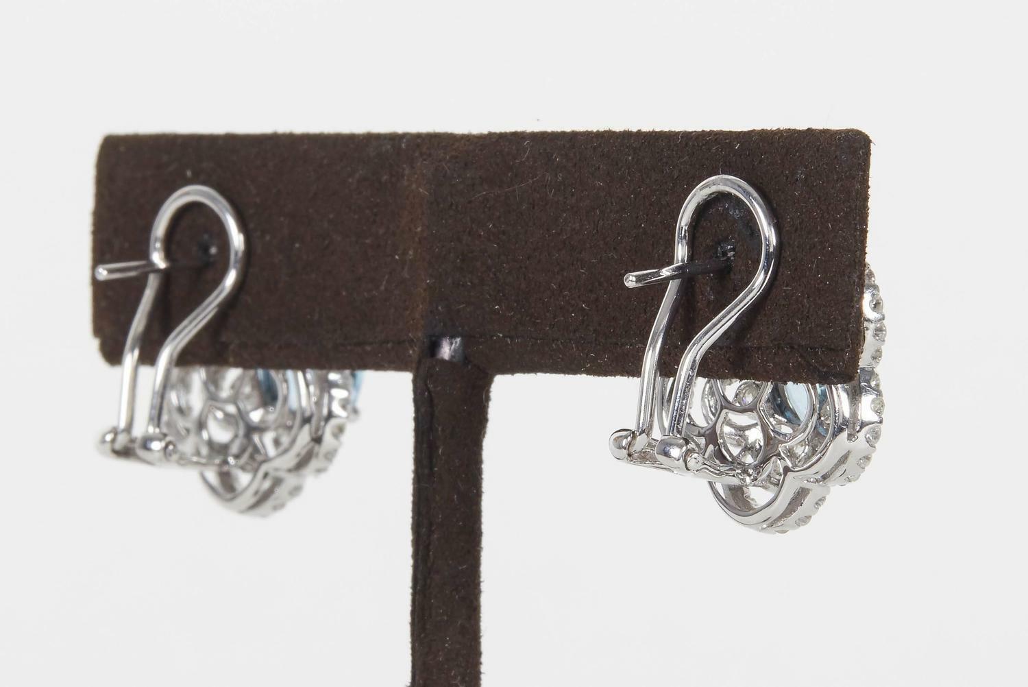 aquamarine diamond earring