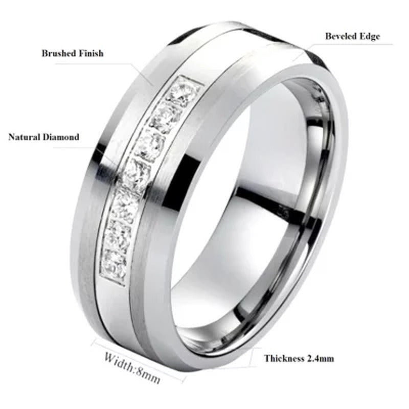 Mens 1/5 CT. T.W. Diamond Wedding Band in Tungsten Carbide