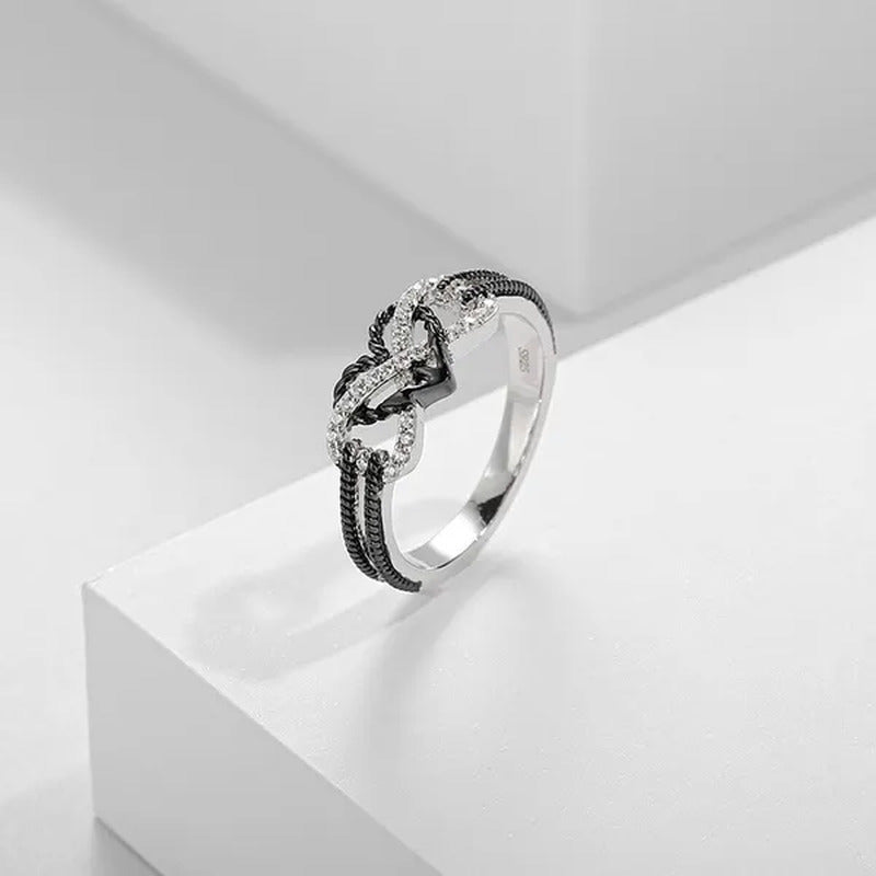 Delysia Kinghigh-Quality Exquisite Two-Color Rose Gold/Black Filled Ring Female