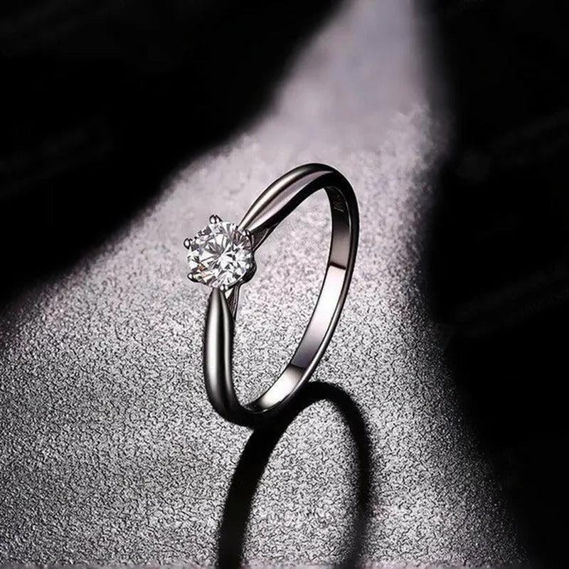 Classic Wedding Rings for Women Forever Simple Six Claws Zirconia Fashion Solita