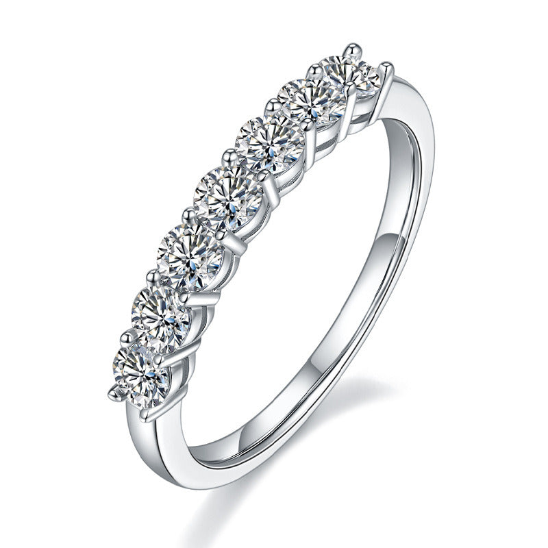 S925 Silver Ring Cross Border E-Commerce Rings Mosangshi Ring Belt Drill