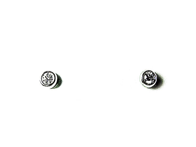 DIAMOND ROUND BR SHAPE STUD EARRING BEZEL SET