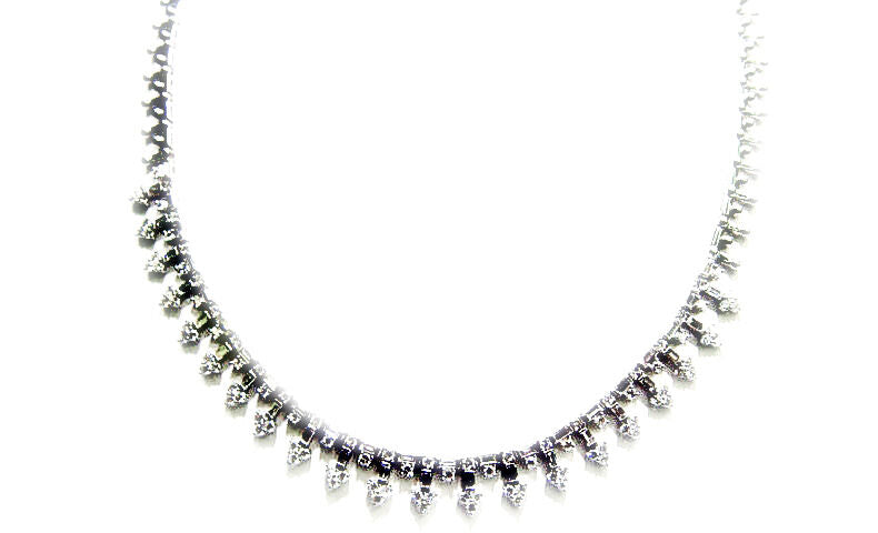 DIAMOND ROUND BRILLIANT BAGUETTE SHAPE NECKLACE
