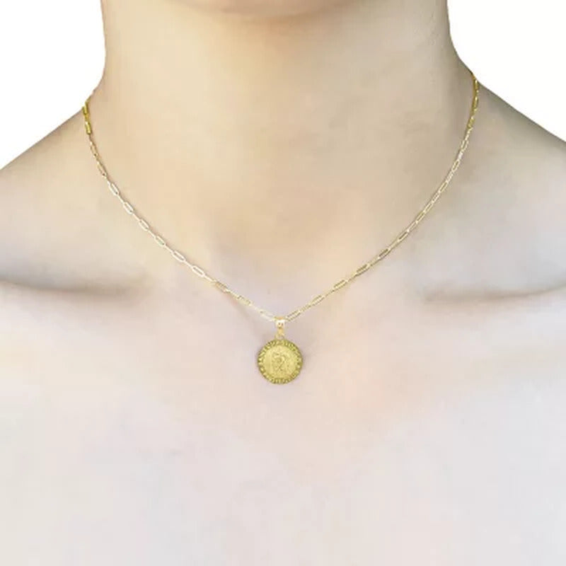 14K Yellow Gold St. Christopher Medallion Pendant