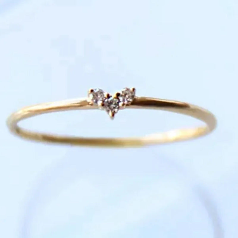 Tiny Love Heart Diamond Pieces of Exquisite Small Fresh Style Ladies Engagement
