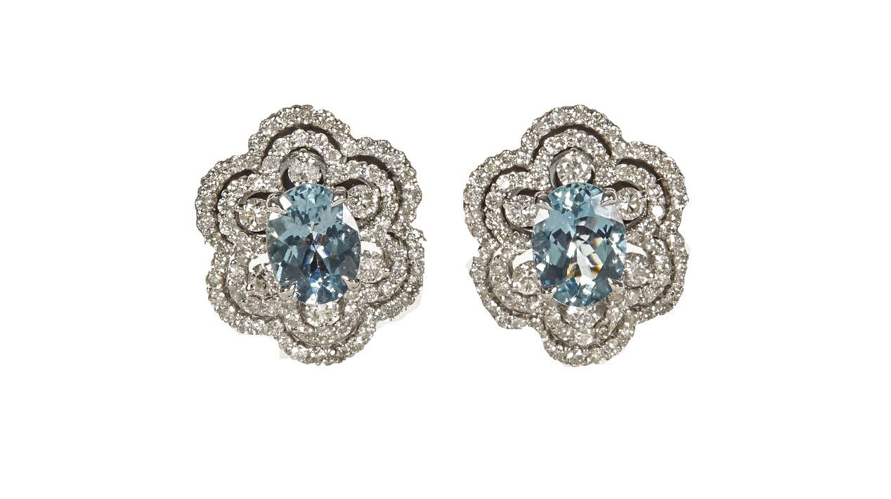 aquamarine diamond earring
