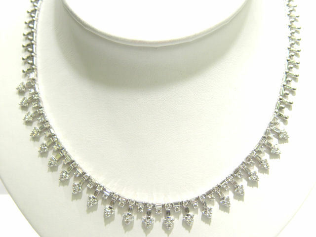 DIAMOND ROUND BRILLIANT BAGUETTE SHAPE NECKLACE